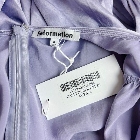 Reformation Casette Aura Silk Cowl Midi Dress Sz 8 - Picture 7 of 9